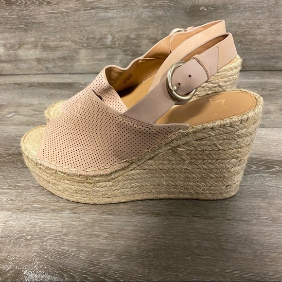 Marc Fisher | Andela Espadrille Wedge Slingback Sandals Light Pink Size 9.5 - Picture 4 of 10